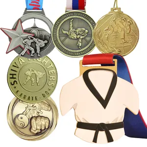 Souvenir kualitas tinggi kustom medali gulat jujutsu taekwondo seluruh dunia