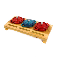 Casserole en fonte émaillée rouge foncé de 15 cm, mini casserole, cocotte avec longue poignée, ustensiles de cuisine émaillés, prix bas, fourniture d'usine
