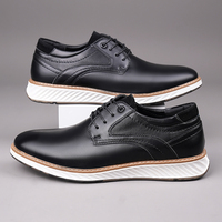 Chaussures habillées décontractées en cuir PU pour hommes, confortables, antidérapantes, pour le bureau, vente en gros, OEM, grandes tailles 46