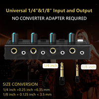 Amplificateur de casque stéréo 4 canaux STABCL S-400 PRO Mini avec construction métallique pour le monitoring en studio à domicile