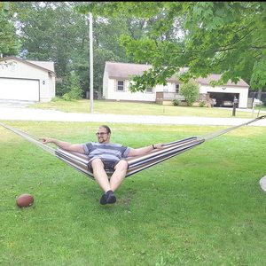 Danlong-hamaca de Camping a rayas de colores para jardín, deportes, hogar, viaje, Camping, Columpio de lona gruesa, cama colgante - Product Image 2