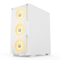 Nouveau boîtier PC gaming MicroATX OEM en promotion avec panneau avant en maille et panneau latéral en verre trempé, construction en métal et plastique de type tour moyenne
