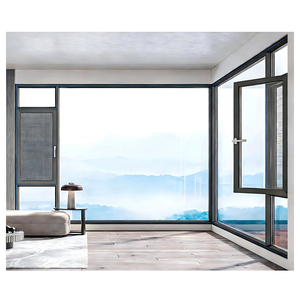 Fenêtre à battant européenne pour bureau, ventilation naturelle, éclairage naturel, cadre en alliage <span class=keywords><strong>d</strong></span>'aluminium de qualité commerciale, cuisine en acier inoxydable - Product Image 1