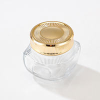 Pot en verre vide de 100 ml pour crème au safran, avec couvercle doré et capuchon noir, pour aliments, soins de la peau, gelée, avec autocollants d'emballage pour le stockage, Dubaï