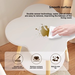 Tavolino da Caffè Moderno e Minimalista per Soggiorno e Camera da Letto con Spazio di Archiviazione, Piano in Legno e Pietra Artificiale, Arredamento per la Casa - Product Image 4