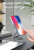Nouveautés : Support de téléphone universel en alliage de zinc, rétractable, pliable, avec adhésif arrière et rotation à 360°