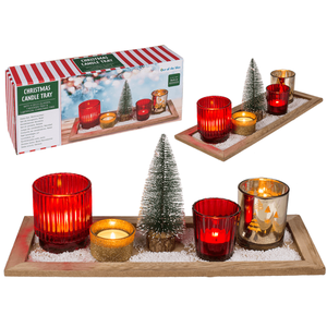 Set bougeoir, Noël, avec 4 verres déco, - Product Image 1
