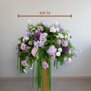 L-R115 Nuova Collezione Serie <span class=keywords><strong>Monet</strong></span>, Set Floreale con Finitura Viola, Fiori Artificiali per Arco Nuziale, Sfondo e Decorazione del Palco - Product Image 4