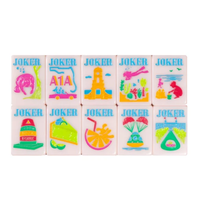 Auf Lager Florida-Serie Amerikanisches Mahjong Modernes Acryl-Set 160 Stück Flamingo-Palmen-Design Sommer-Themen-Steine