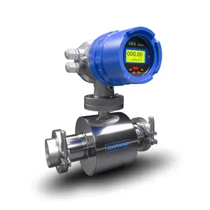 Tri-clamp 2'' DN50 IP68 Alcohol Water Liquid Magnetic Flowmeter Beer Juice Sanitary Flow Meter for Food Processing Industry