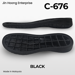 Semelle extérieure en PVC noire C-676 pour femmes Jin Hoong, épaisseur 35 mm, avec des caractéristiques durables antidérapantes et résistantes à l'eau pour pantoufles/chaussures - Product Image 2
