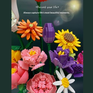 Jouets de construction en blocs, fleurs éternelles en sachet, roses en micro-particules, plastique ABS, jouets pour filles, Saint-Valentin - Product Image 3