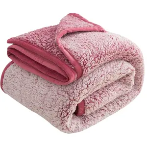 柔らかく軽量暖かいファジー厚いリバーシブル冬シェルパ毛布ベッド用