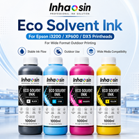 Encre éco-solvant pour têtes d'impression grand format DX5/DX7, 1L haute densité CMYK, idéale pour l'impression vinyle de signalétique extérieure