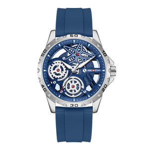 Reloj de pulsera de cuarzo de silicona deportivo resistente al agua con diseño luminoso Esqueletizado para hombre - Product Image 5