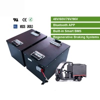 Batterie LiFePO4 48V 60V 72V 96V 50Ah 100Ah 200Ah pour voiturette de golf, voitures électriques à trois roues, tricycles, rickshaws, batteries au lithium