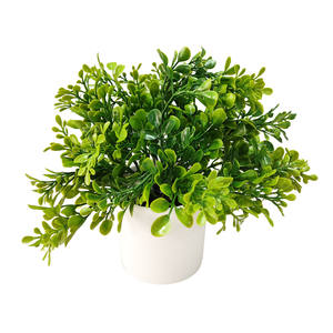 Venta al por mayor directa de la fábrica de hojas de eucalipto Flor de plástico hojas artificiales para la decoración de la boda simulación de plantas verdes - Product Image 4