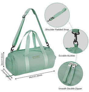 بيع بالجملة حقيبة حمل مخصصة لعطلة الأسبوع مقاومة للماء رطبة وجافة للسفر بين عشية واحدة مع حذاء وجيب رطب - Product Image 3