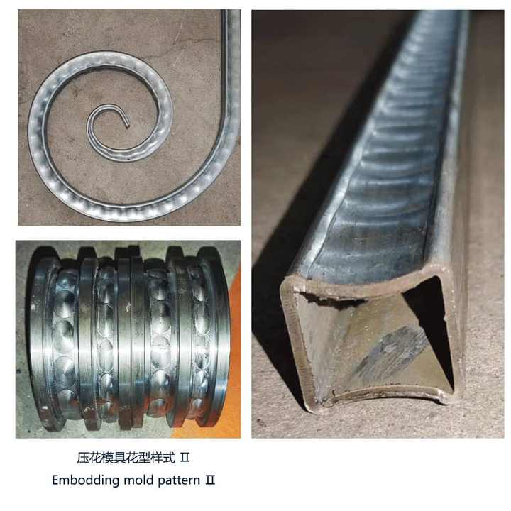 Square Tube Scroll Bending and Embossing Wrought Iron Machine