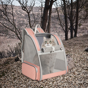 Luxury Collapsible Oxford Pet Carrier <b>Backpack</b> with Dual Entry Zipper Design <b>Animal</b> <b>Print</b> for Dogs Travel Hiking Outdoor Use - Product Image 3