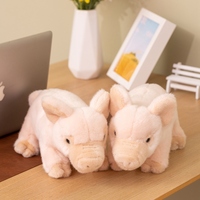 Boneka Babi Pink Lucu Super Lembut, Dapat Dikustomisasi, Isi Kapas PP, Pereda Stres & Desain Bordir