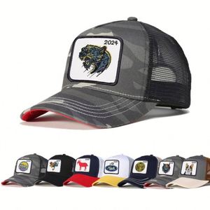 Gorras de Béisbol Trucker de 5 Paneles con Diseño de Animales y Parche Bordado Personalizado para Uso Unisex en Exteriores y Playa con Logotipo Personalizado - Product Image 1