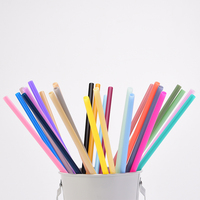 Vente en gros 26.5cm 10.43 pouces sans BPA individuel personnalisé PP paille à boire réutilisable Portable unique paille en plastique en vrac