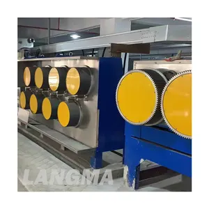 China LANGMA polyester staple fiber making machines, PSF production machine, PET flake recycling plant supplier