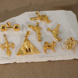 Dijes de Acero Inoxidable Estilo Europeo y Americano, Hip-hop Retro, Pirámide de Acero Titanio, Pistola, Barra, <span class=keywords><strong>Araña</strong></span> Dorada, para DIY - Product Image 2