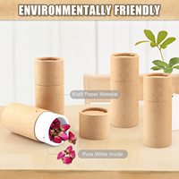 Tube en Carton Kraft Recyclable de 1 oz/30 ml avec Couvercle, Boîte en Carton Vide pour Emballage de Bijoux, Crayons, Thé, Café