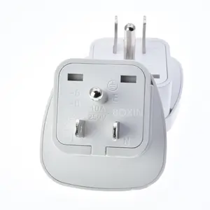 Taiwan power plug travel Universal to US plug adapter American standard 3-pin safety door CE 250V 10A SS-5