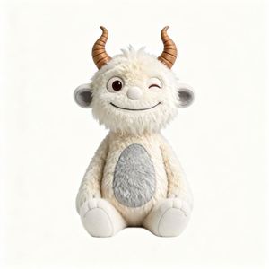 Vente directe fabricant : Peluche monstre cornu blanc douce et moelleuse, poupée en peluche personnalisée, dessin animé amusant, avec effet de clignement, taille personnalisée - Product Image 2