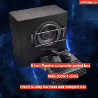 Amplificateur de voiture RMS 500W monobloc avec boîtier de haut-parleur subwoofer passif de 6 pouces 6.5 "pour camionnette et coffre
