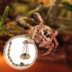 Pont suspendu en corde pour araignées sauteuses, en coton naturel, fait main, fixation magnétique, accessoires pour terrarium <span class=keywords><strong>de</strong></span> reptiles et tarantules - Product Image 2