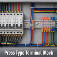 Bloc de bornes à serrage anti-desserrage avec trous de fixation par vis, 250V 450V 600V 32A, double entrée, type presse, pour câblage flexible de centre de données