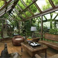 Serre de jardin en aluminium à isolation thermique, véranda en verre, double vitrage trempé, design moderne, garantie 5 ans