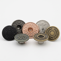 Boutons en métal écologiques en gros avec placage, attaches rondes en jean durables avec logo personnalisé pour les marques de vêtements
