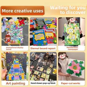 Papier d'art A4 180g biodégradable et recyclable en pâte de paille, couché cire, double face, bicolore, gaufré, pliable pour <span class=keywords><strong>origami</strong></span>, pour enfants et étudiants - Product Image 4