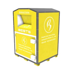 Outdoor Park and Street Clothes Recycling Bin Textile Waste Bins Metal Donation Boxes