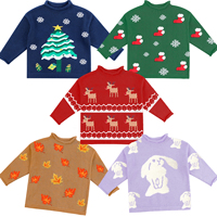 Pulls Jacquard Personnalisés pour Filles de 8 à 9 Ans, Modèle Puresun Design en 3 Jours, Col Roulé, Chauds pour l'Hiver, Chaussettes de Noël