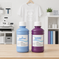 Kit Pembersih Printhead DTF untuk M1630 Pro, Solusi Pembersih Nosel Cairan Pembersih Biru dan Cairan Perbaikan Merah 250ml Masing-masing