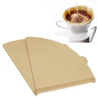 Filtre à café en papier en forme de V en pâte de bois écologique jetable pour machine à café filtre, fourniture OEM