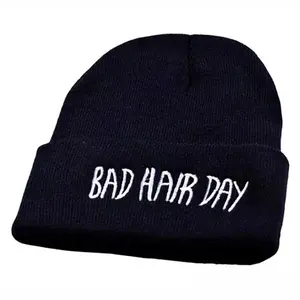 Bonnets tricotés chauds d'hiver personnalisés Chunky Skull brodé néon Green XXL Gorras Caps pour adultes pour le sport Pêche <span class=keywords><strong>Voyage</strong></span> - Product Image 5