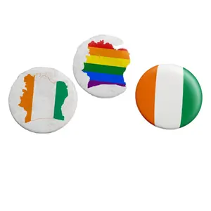 Заводская поставка, брошь цвета слоновой кости, значок, значок, флаг страны, значок на лацкан, позолоченный Флаг, значок страны, Cote d'Ivoire