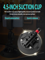 Accessoires d'équipement photographique en alliage d'aluminium, étanches, portables, ventouse universelle pour fenêtre de voiture de 4,5 pouces, caméra d'action CNC