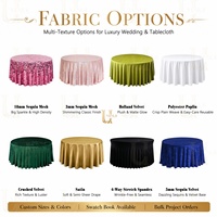 Nappe ronde en taffetas froissé Uvenue, longueur au sol, pour mariage, banquet, événement, fête, décoration de table