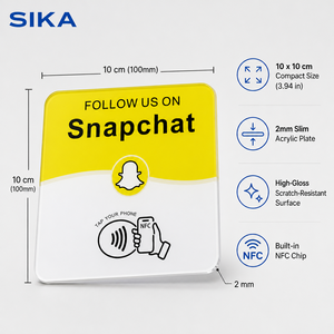 SIKA – Support d'affichage pour cartes d'accès, de membre et de visiteurs, avec puce NFC NTAG213 13,56 MHz en acrylique, idéal pour hôtels – Nouveauté très demandée - Product Image 3