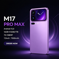 Smartphone M17 Pro Max 2026 Unlocked 5G RAM 16GB Penyimpanan 1TB Layar HD 6.9 Inci Refresh Rate 144Hz Kamera 108MP Baterai 7500mAh