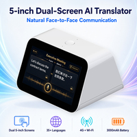 Traducteur vocal IA à double écran, appareil de traduction linguistique en temps réel de 5 pouces avec WiFi 4G pour la communication face à face