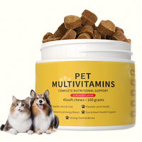 Multivitamines Premium pour Animaux de Compagnie, Friandises Tendres à Mâcher, Saveur Poulet, pour Chiens et Chats, Peau et Pelage Sains, Santé des Articulations, Renforcement du Système Immunitaire